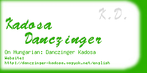 kadosa danczinger business card
